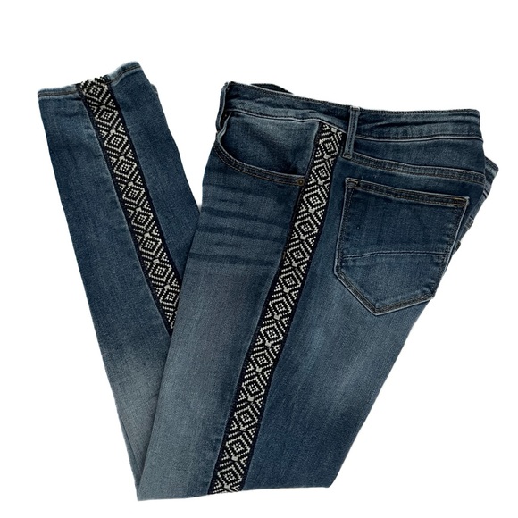 DRIFTWOOD Denim - Anthropologie DRIFTWOOD Jackie High Rise Skinny Embroidered Seam Jeans